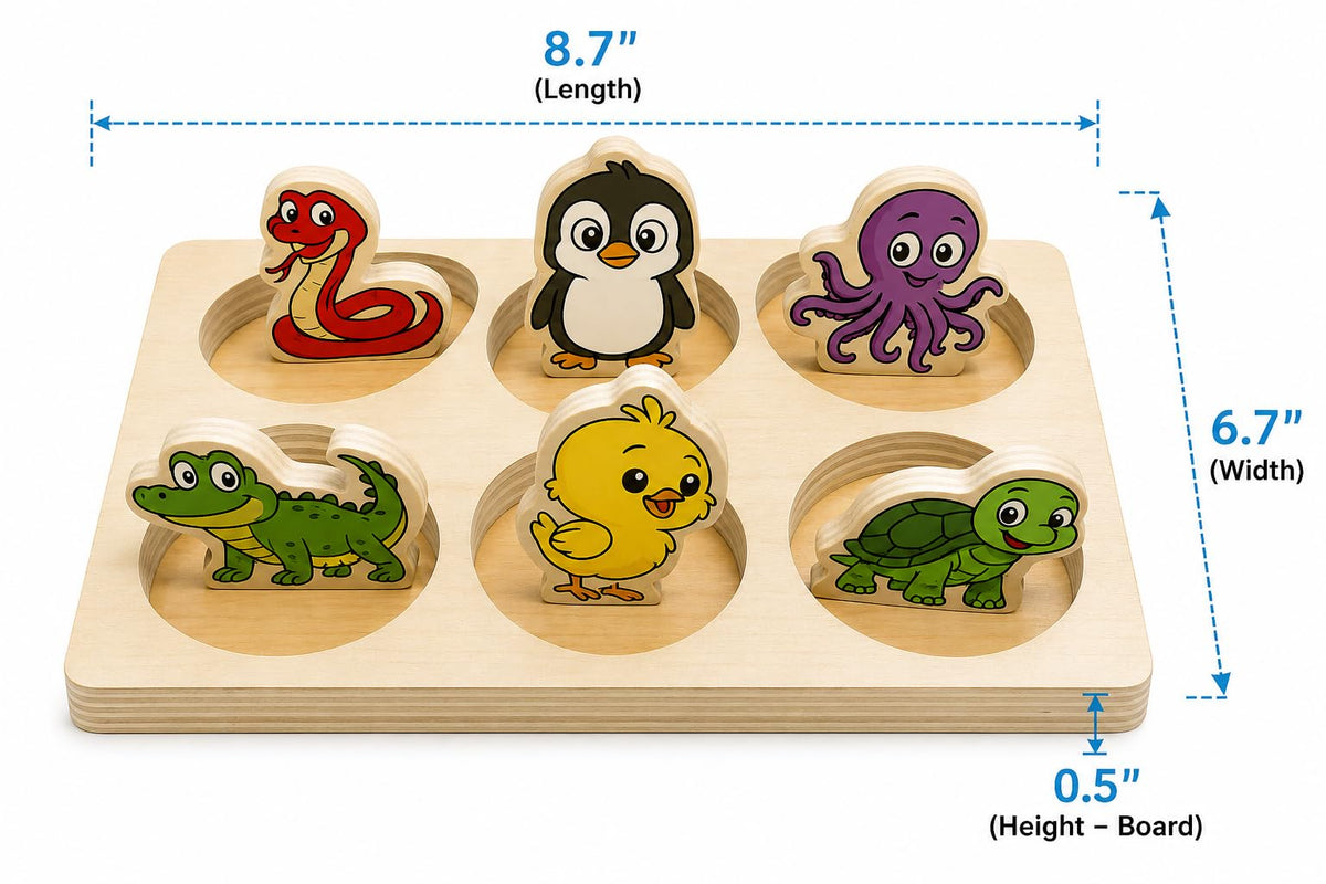 Egg Hatching Animal Puzzle for Toddlers 1-3, Wooden Montessori Toy