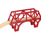 maxim enterprise, inc. 3 Piece Bridge with Ascending Tracks, Durable Plastic and Wooden Railway Suspension Bridge, Accessory Compatible with Major