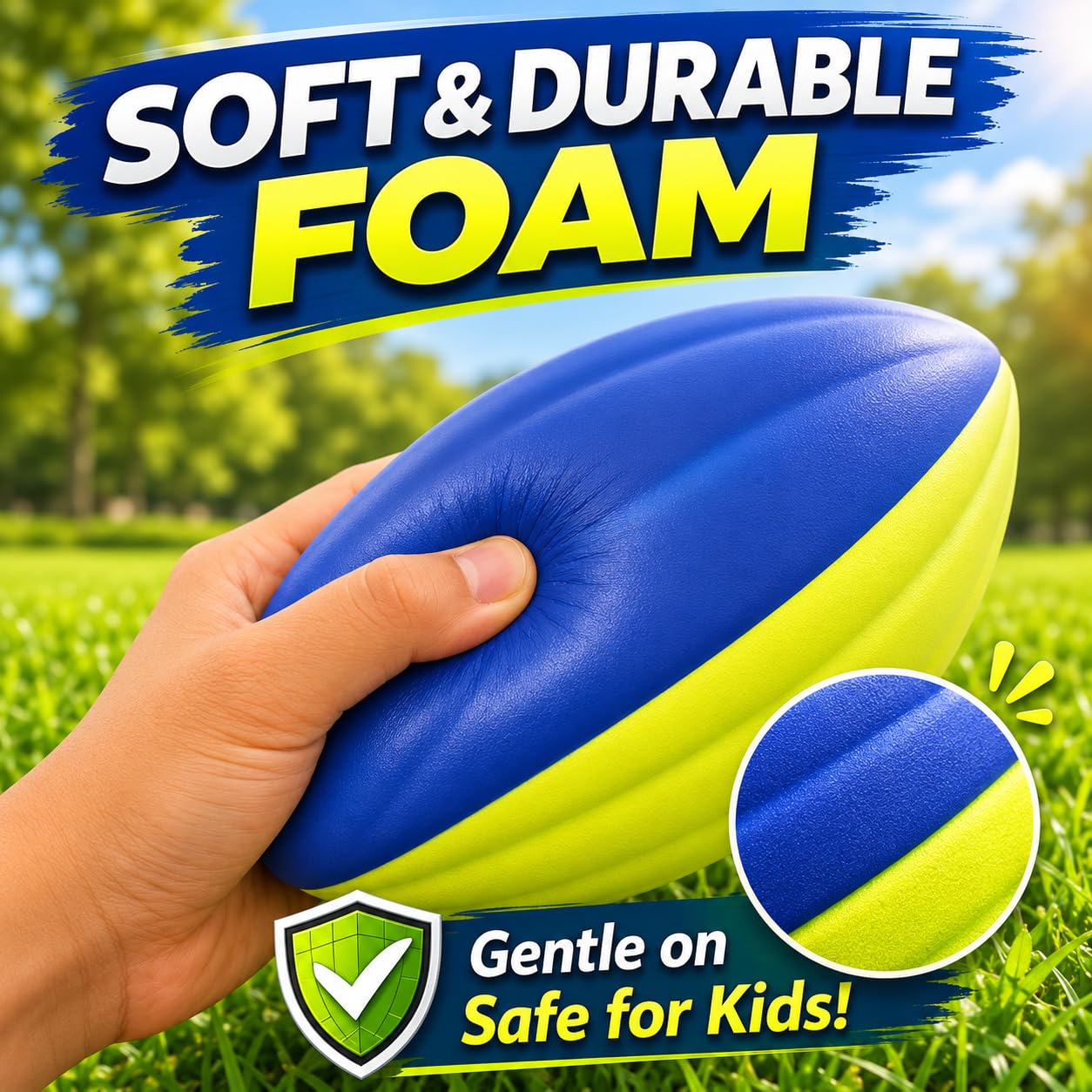 3-Pack Soft Foam Footballs for Kids, 8.5" Spiral Youth Training Balls