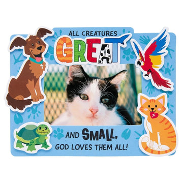 Fun Express Pets VBS Picture Frame Magnet Craft Kit - VBS Vacation Bible School Supplies/Decor, Makes 12