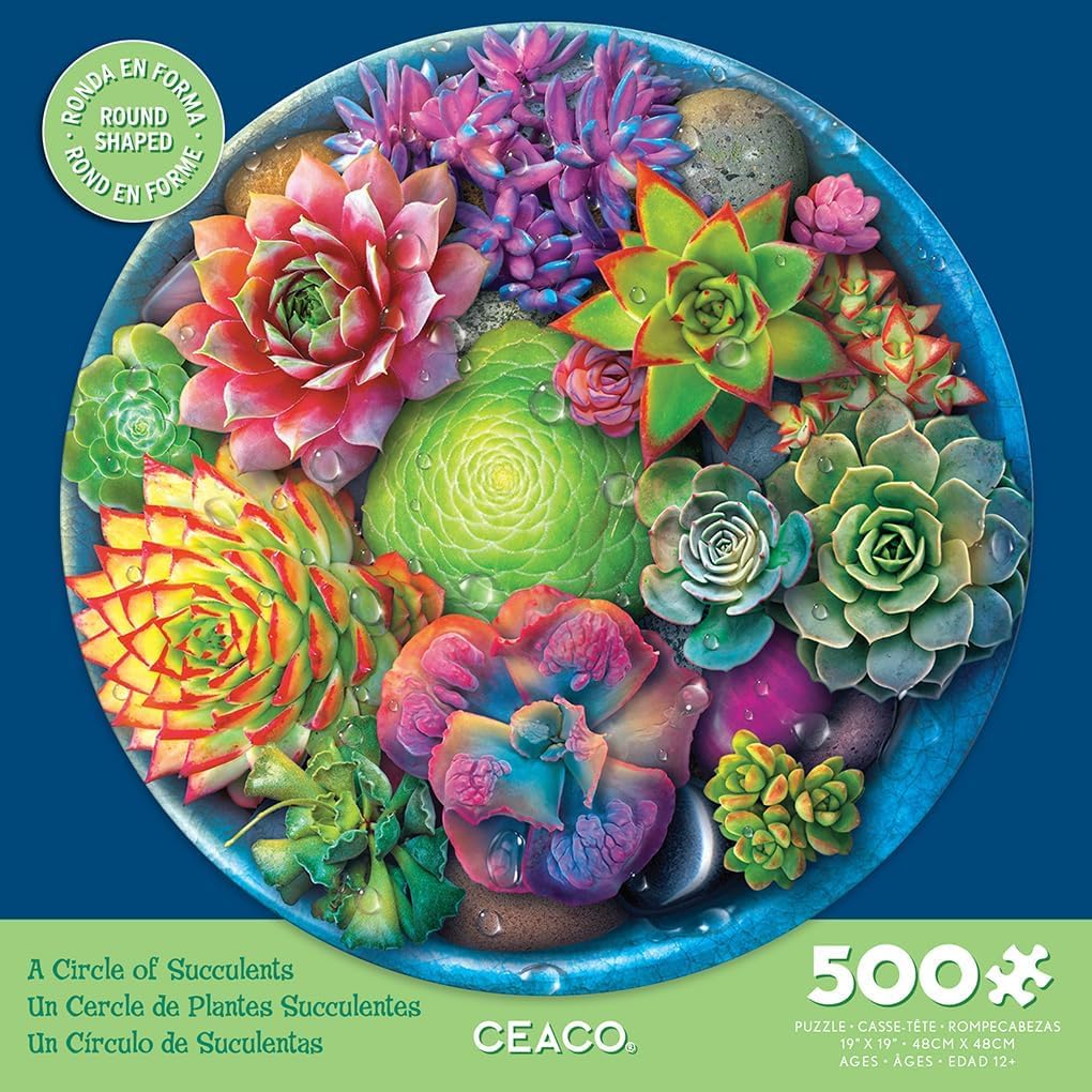Ceaco - A Circle of Succulents - 500 Piece Jigsaw Puzzle for Adults
