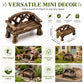 Tiosen Miniature Resin Garden Bench, Fairy Village Dollhouse Accessory, Fairy Garden Furniture Ornaments