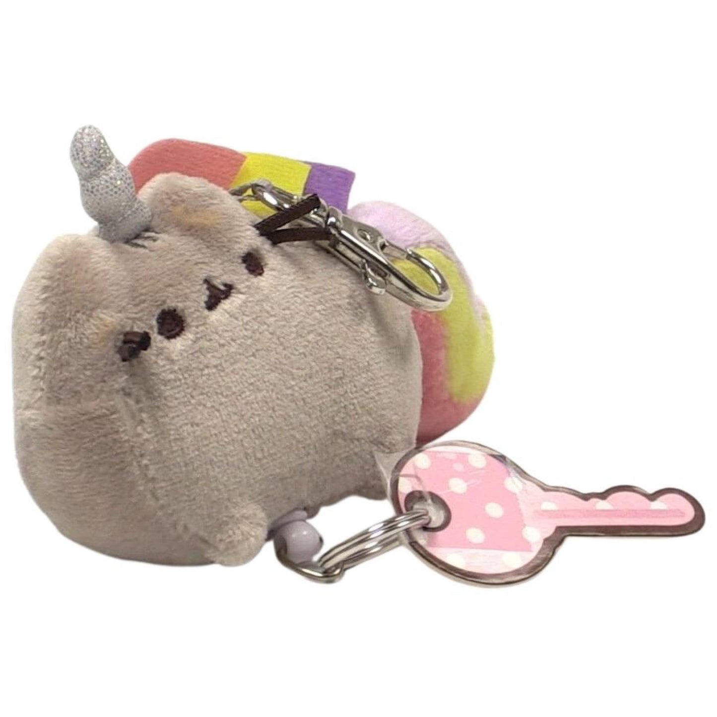 GUND Pusheen the Cat Pusheenicorn Retractable Key Holder, Unicorn Plush Keychain For Ages 8 and Up, 3”