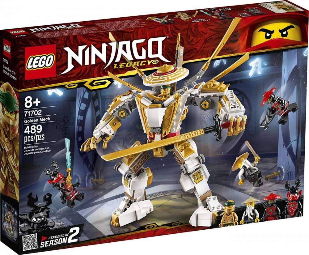 LEGO NINJAGO Legacy Golden Mech 71702, Cool Toys for Kids Building Kit, New 2020 (489 Pieces)