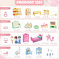 Princess Dollhouse Furniture Set, 48 Piece Luxury Miniature Accessories Collection with Living Room, Bathroom, Bedroom?Kitchen, TV Entertainment Set