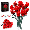 YOIUSFR Red Rose Flower Bouquet Building Set, 443 Pcs Botanical Collection Kit Artificial Flowers Blocks, Home Table Decor for Valentine's Day