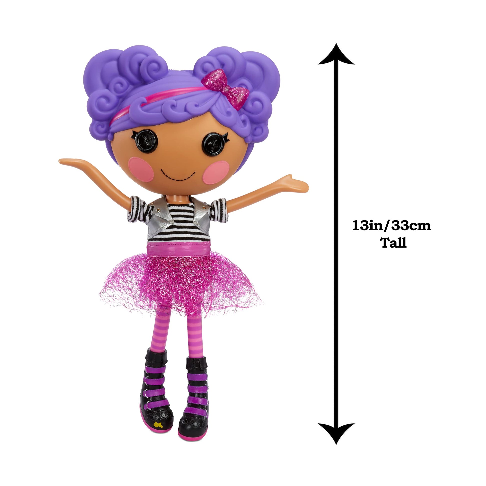 Lalaloopsy Doll- Storm E. Sky and Cool Cat, 13" Rocker Musician Doll with Purple Hair, Pink/Black Outfit & Accessories, Reusable House Playset- Gifts