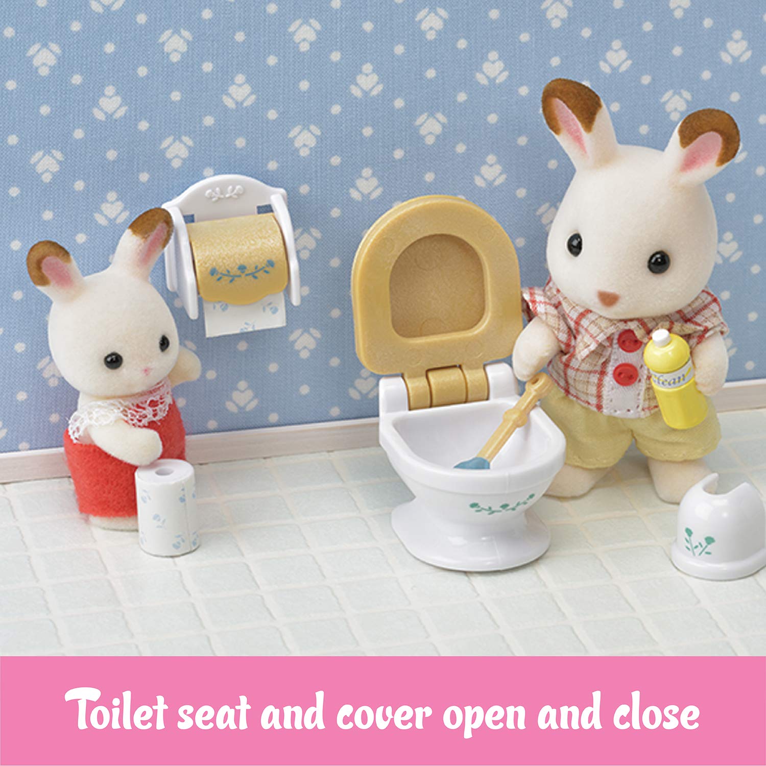 Calico Critters - Country Bathroom Set - Dollhouse Furniture Sets - Kids Pretend Play Toy, Miniature Dollhouse Furniture & Accessories, Ages 3+