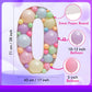 Mosaic Balloons Frame Numbers 0 Pre-Cut Large Foam Board Sign Cut-out for Boy Girl Birthday Backdrop Anniversary Decoration