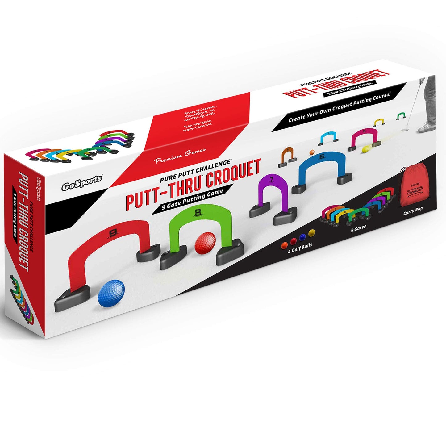GoSports Putt-Thru Croquet Putting Game with 9 Gates and 4 Golf Balls