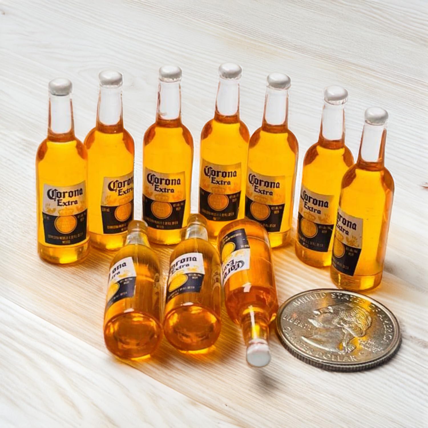 10Pcs Fake Beer Bottle,Mini Realistic Beers, Miniature Supplies,Bow Accessories, Cellphone Cabochons Decoden,Food Props, Fake Bake.