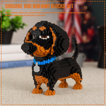 XinLiangDian Dachshund Dog 3D Puzzle 2100 PCS Building Blocks Set,Animals Gifts Compatible with Mini Legos for Adults 14+Boys Girls Teens(Challenging)