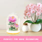 80S Pink Roses Building Toy Set, 158 Pieces with Lighted Base, ABS Dust-Proof Shell, DIY Gift for Kids & Adults, Perfect for Mother’s Day, Birthday