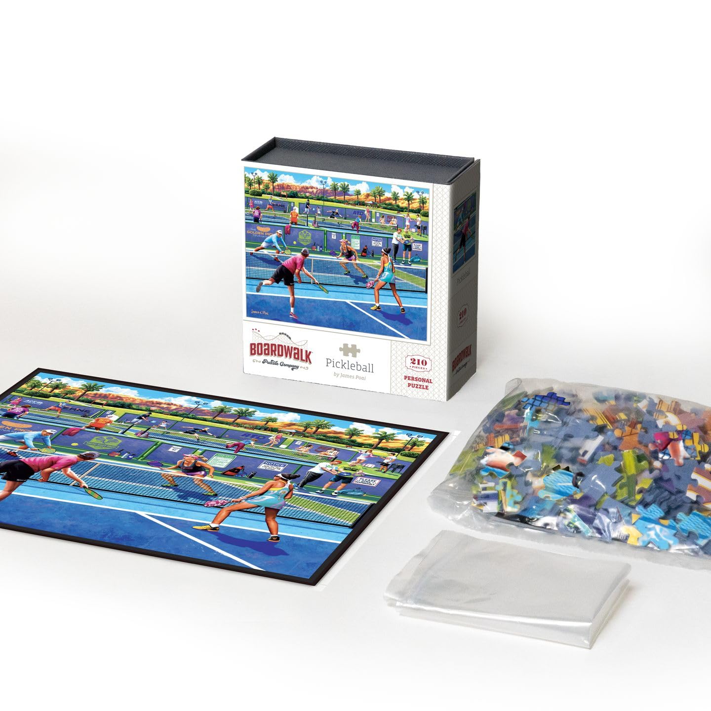 Boardwalk Pickleball 210 Piece Personal Puzzle, Jigsaw Puzzles with Premium Box, Pickleball Gifts for Adults, 6"x8"