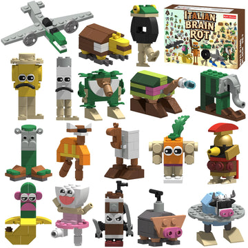Myth Qholve Italian Brain Rot Unique Cartoon Characters Building Blocks 18 in 1 Educational & Entertaining Gift Idea for Adults Building Blocks