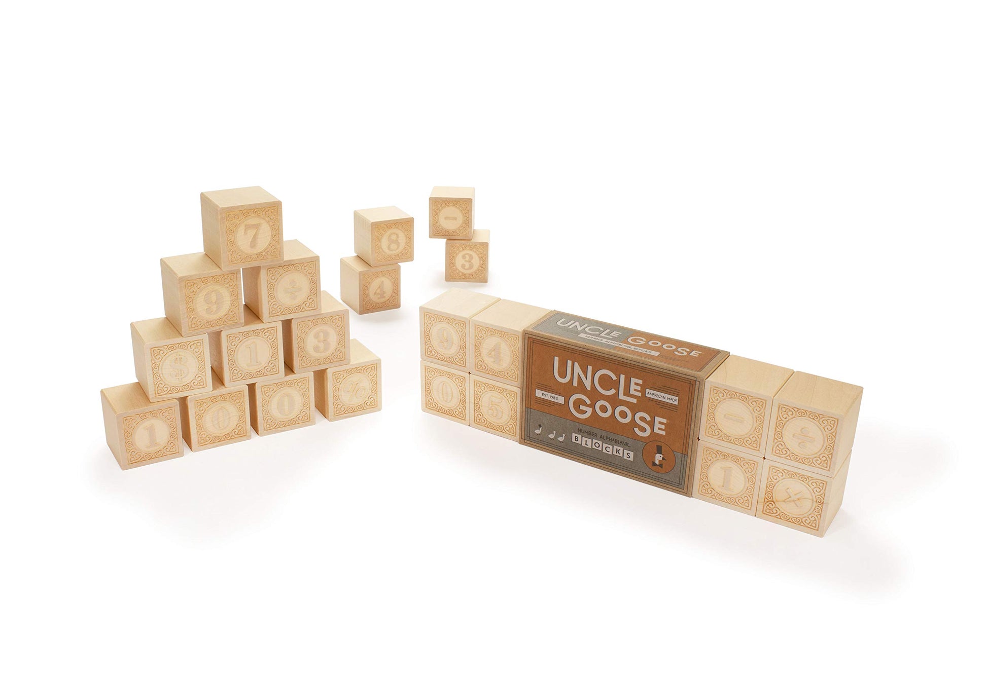 Uncle Goose Alphablanks Numbers Blocks - Made in The USA