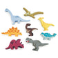 Tender Leaf Toys Dinosaur Animals - 8 Wooden Prehistoric Figurines with a Display Shelf - Classic Toy for Pretend Play - Develops Creative