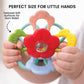 Lulyboo Flower Rattle Teether: BPA-Free Silicone with Textured Petals, Built-in Rattle Beads and 360° Twist. Soft, Flexible Design soothes Gums While