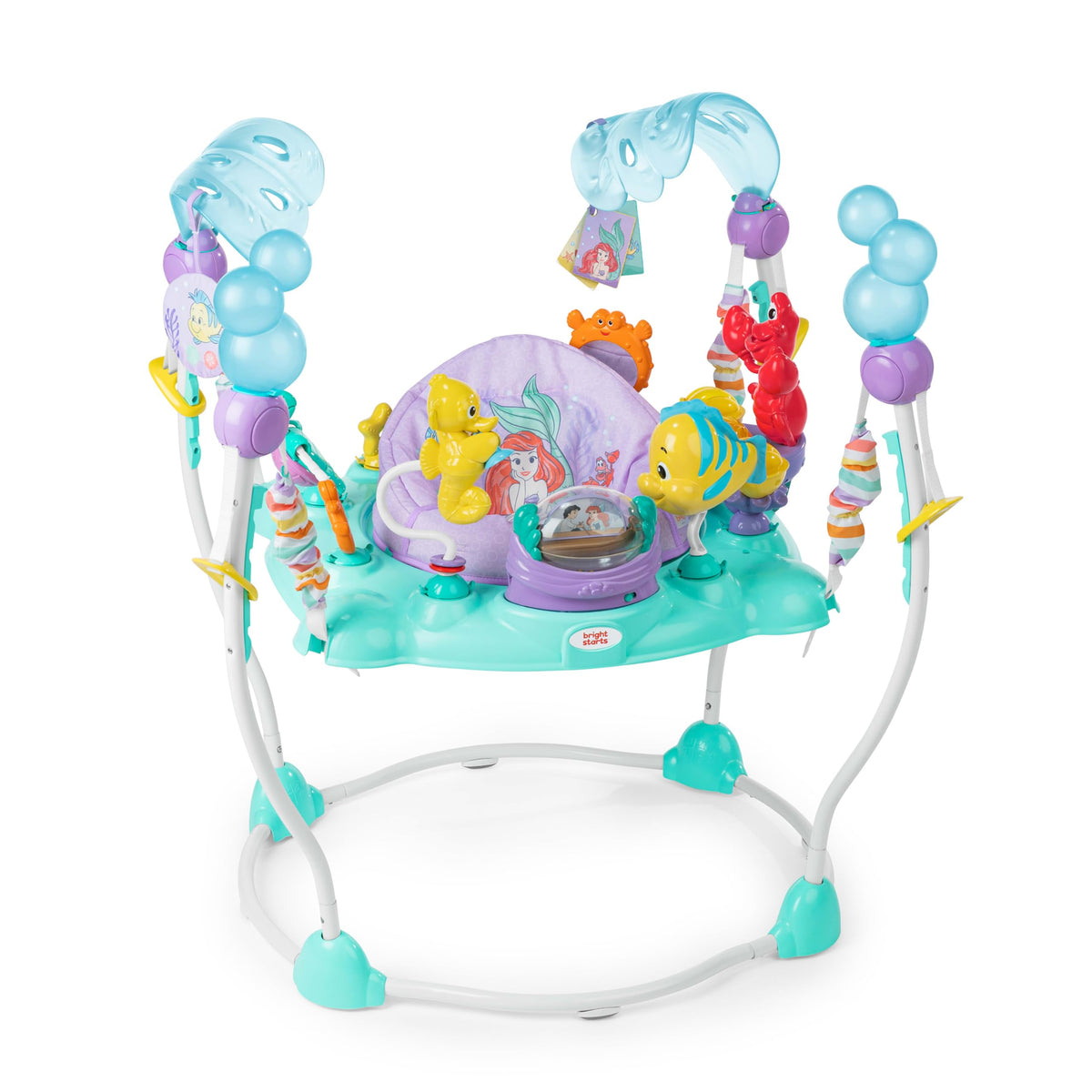 Bright Starts Disney The Little Mermaid Sea of Activities Baby Activity Jumper with Interactive Toys, Lights & Music with Disney Princess Ariel, 6-12