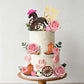 Cowgirl Cake Topper Pink Ball Horse Boho Flower Grass Artificial Eucalyptus Cake Decorations for Western Theme Cowgirl Birthday Pink Flower Horse