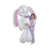 Fun Express Giant Inflatable Easter Bunny Outdoor Decorations - 62 Inch Tall White Vinyl Rabbit for Spring Holiday Yard Decor | Perfect for Easter