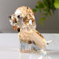 DOJOZ Crystal Dog Puppy Cute Valentines Day Sweet Gifts Figurine Collection Animal Collectible Ornament Lovely (Gold)
