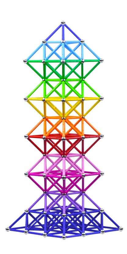Veatree 160pcs Building Blocks Toys, 2.3" Magnetic Sticks and Non-Magnetic Balls Set, 3D STEM Game for Kids and Adults With Storage Bag