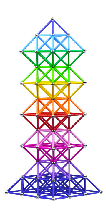 Veatree 206Pcs 2.28" Magnetic Building Sticks Blocks, Magnet Educational STEM Toys for Kids and Adult, 3D Puzzle with Storage Bag