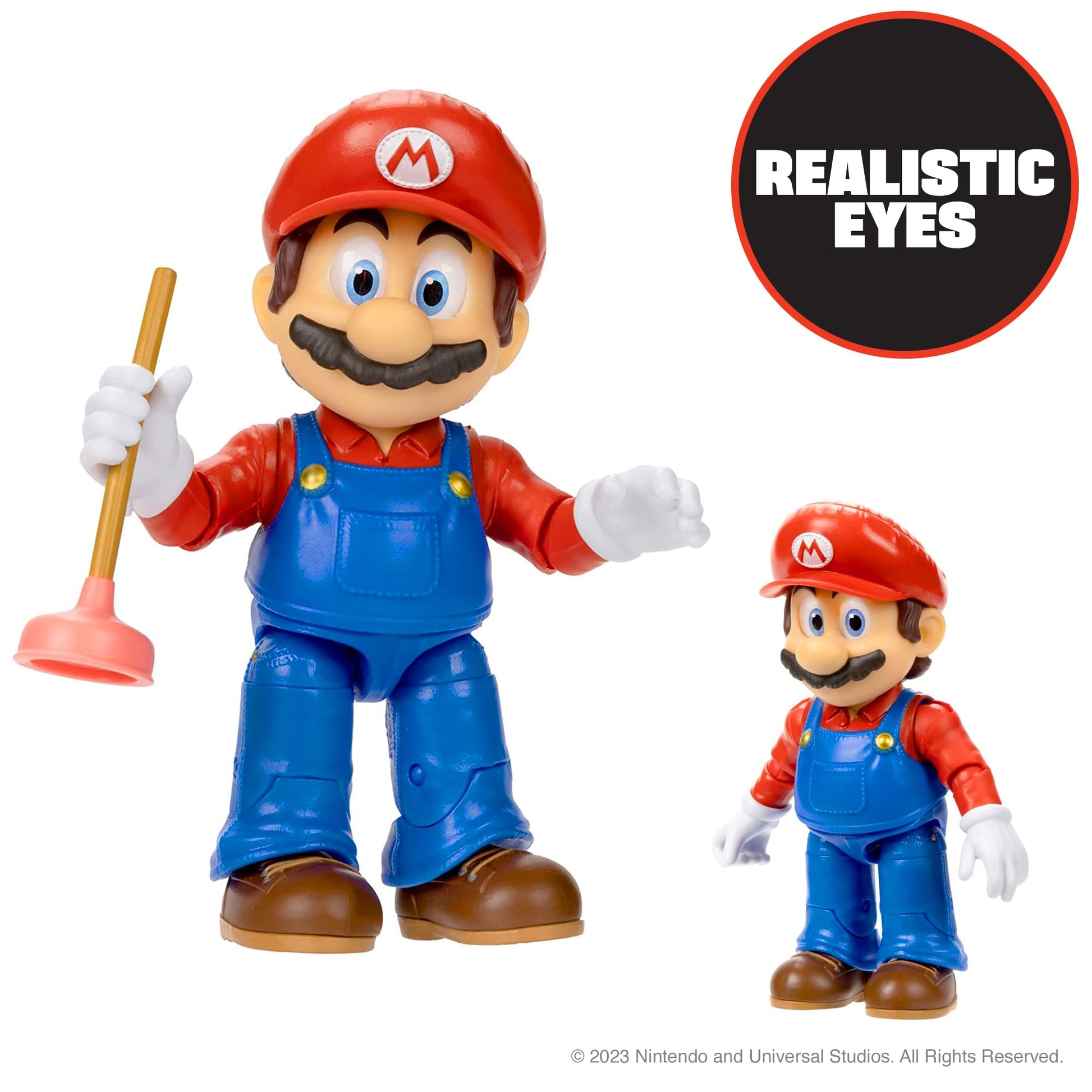 THE SUPER MARIO BROS. MOVIE - 5 Inch Action Figures Series 1 - Mario Figure with Plunger Accessory