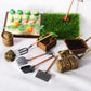 Dollhouse Miniature Farm Tool Set, 1/12 Scale, Plastic Shovel and Rake, Lightweight Mini Farm Tools for Dollhouse Scenes and Model Displays