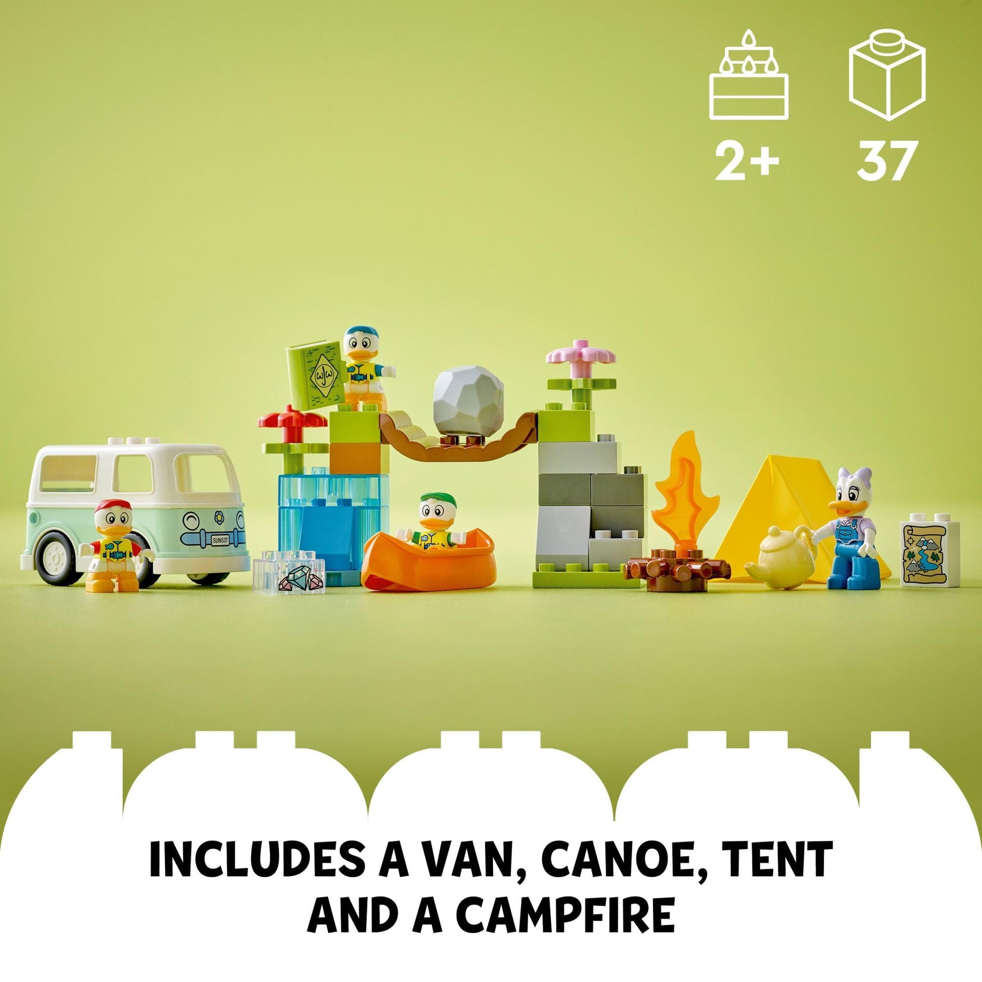 LEGO DUPLO Disney Mickey and Friends Camping Adventure 10997 Toddler Building Toy Set, Features 4 DUPLO Toy Figures: Daisy Duck, Huey, Dewey and Louie