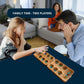 sungka Mancala Board Game, Mancala Board with Metalic Gold Lock - Classic 2-Player Folding Strategy Game, Traditional Mancala for Adults Wooden