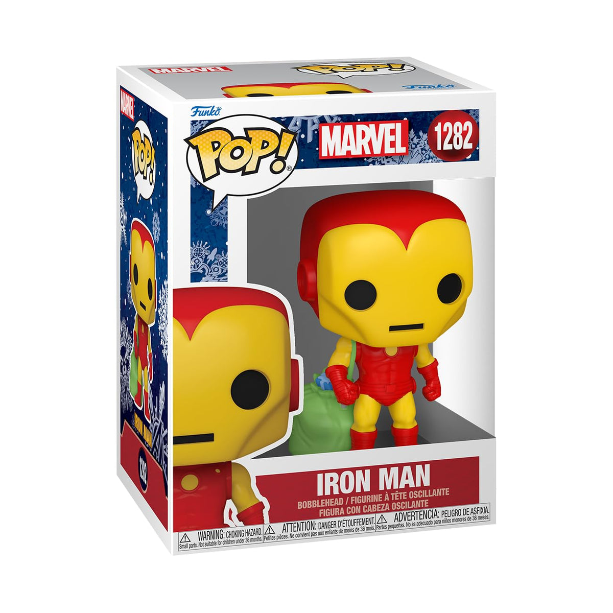 Funko POP! Marvel: Holiday - Iron Man with Bag - Marvel Comics - Collectable Vinyl Figure - Gift Idea - Official Merchandise - for Kids & Adults
