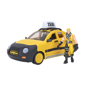FORTNITE Joy Ride Taxi Vehicle, Vehicle with 4-inch Articulated Cabbie Figure