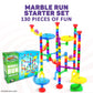 Marble Genius Marble Run Starter Set, STEM Toys & Maze Construction Building - 130 Translucent Track Pieces & Glass Marbles for Family, Kids Toddlers
