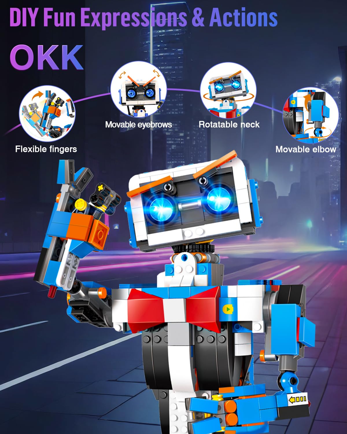 okk STEM Robot Toys for Kids 8-12, APP RC Control Programmable Building Kit