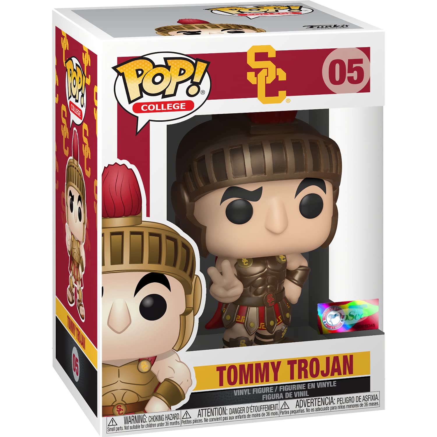 T o m m y Troj a n [U S C ]: Fun ko P o p ! College Vinyl Figurine Bundle with 1 Compatible 'ToysDiva' Graphic Protector (005-42859 - B)