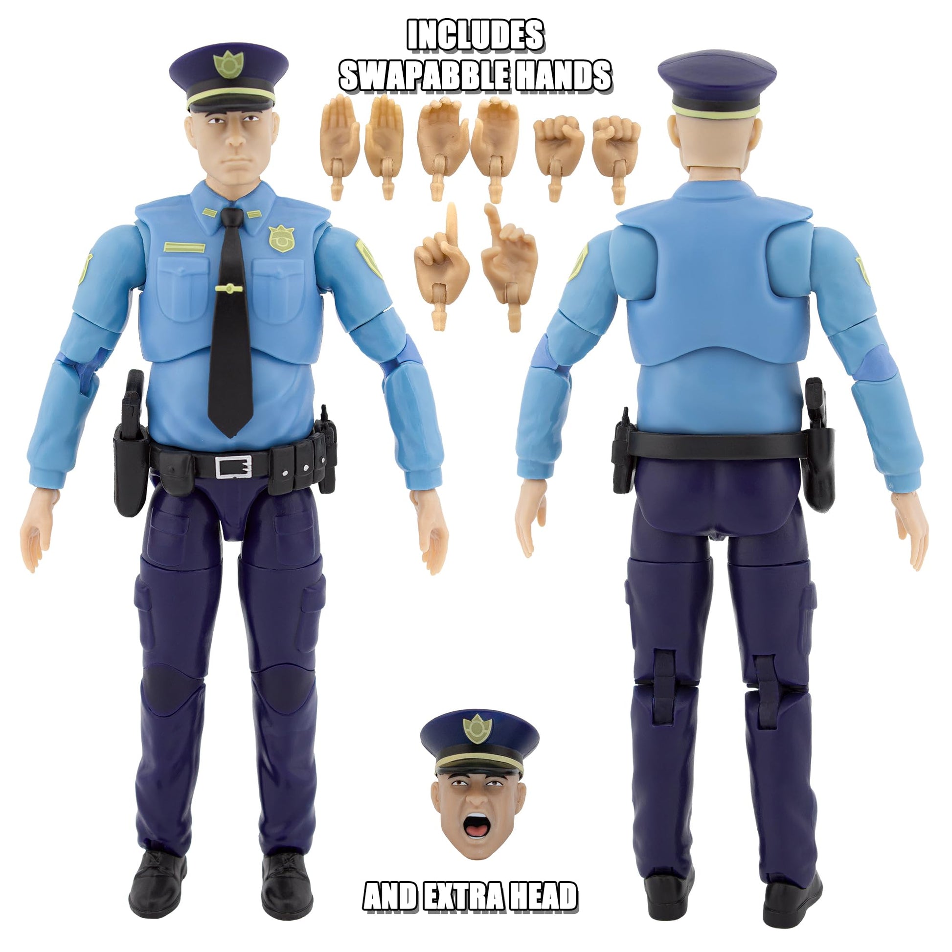 Figures Toy Company Ultimate 6.5 Inch Police Officer Figure with Deluxe Articulation