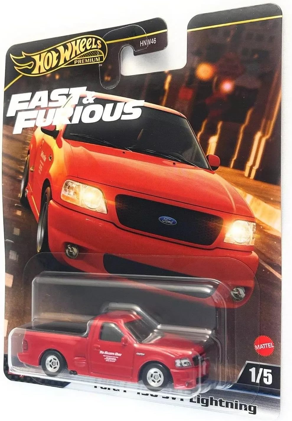 Hot Wheels Premium Fast & Furious Ford F-150 SVT Lightning, #1/5. Metal/Metal Real Riders, Red 1/64 Model