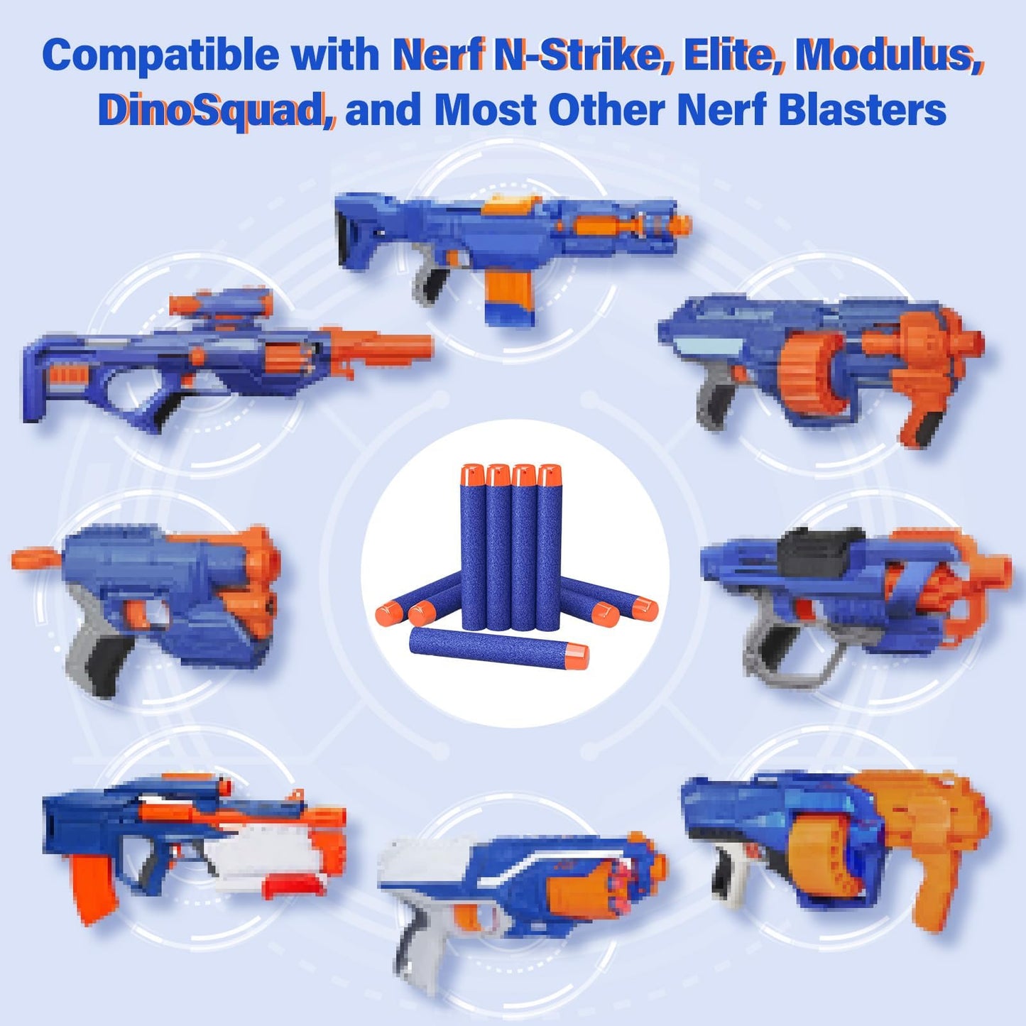 AMOSTING 100PCS Refill Darts Ammo Pack for Nerf Elite Blasters