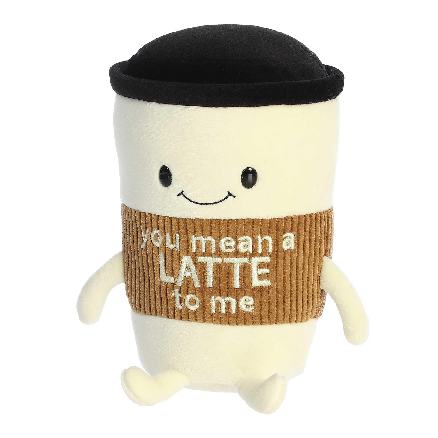 Aurora® Witty JUST Sayin'™ You Mean A Latte™ Stuffed Animal - Expressive Characters for Decorative Charm - Quirky Birthday Gifts for Kids and Adults