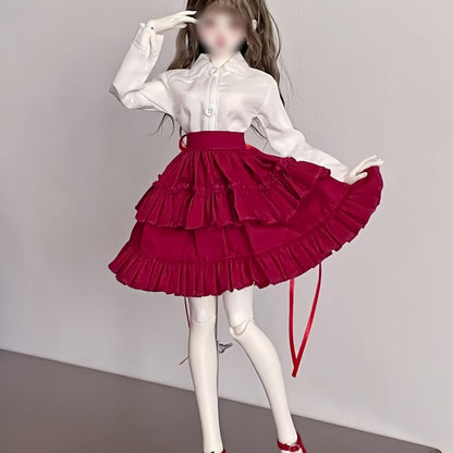 QGYDYH 1/4 BJD Doll Clothes Set Ball Jointed Doll Fashion Handmade Pretty Fashionable Clothes for 16-18 inches BJD Dolls (R)