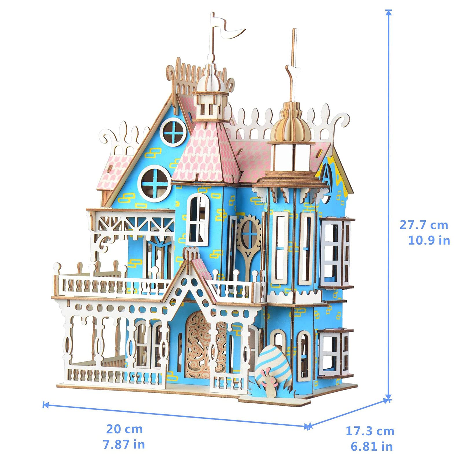3D Puzzle Dollhouse for Kids, 3D Jigsaw Dollhouse Puzzle for Girls - Educational Paper Craft Toys for Game Xmas Birthday Easter Gifts, Easy