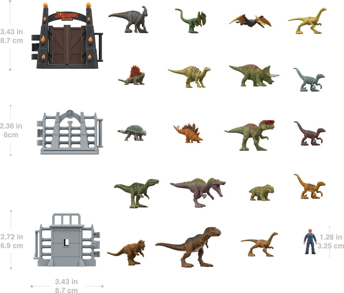 Mattel Jurassic World Dominion Advent Calendar, 24-Day Countdown, Daily Surprise of Mini Dinos, Humans & Gate Pieces, Holiday Gift