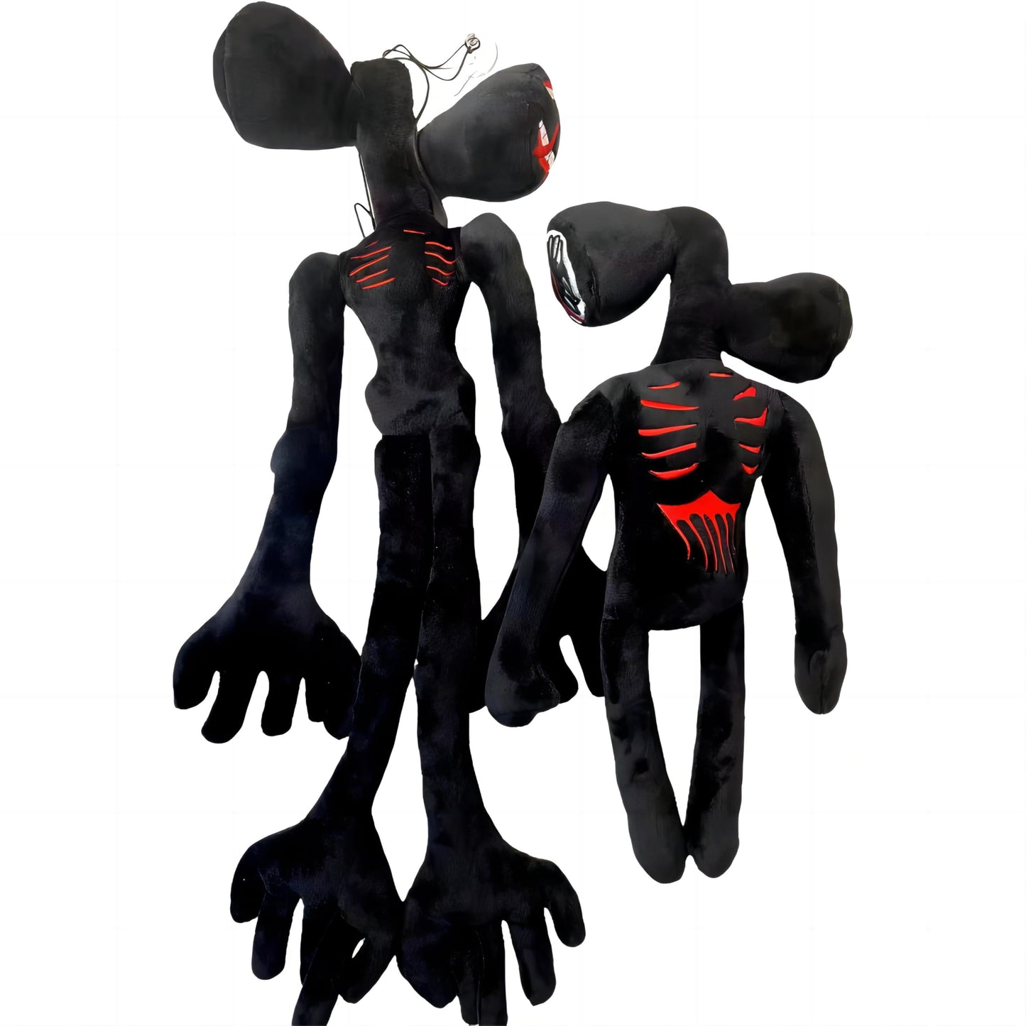 EICHIMEOW 2PCS Siren Head Plush Toys Double-Head Plush Toys (Black)