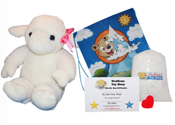 Make Your Own Stuffed Animal 16" "Lambert The Lamb - No Sew - Kit with Cute Backpack!