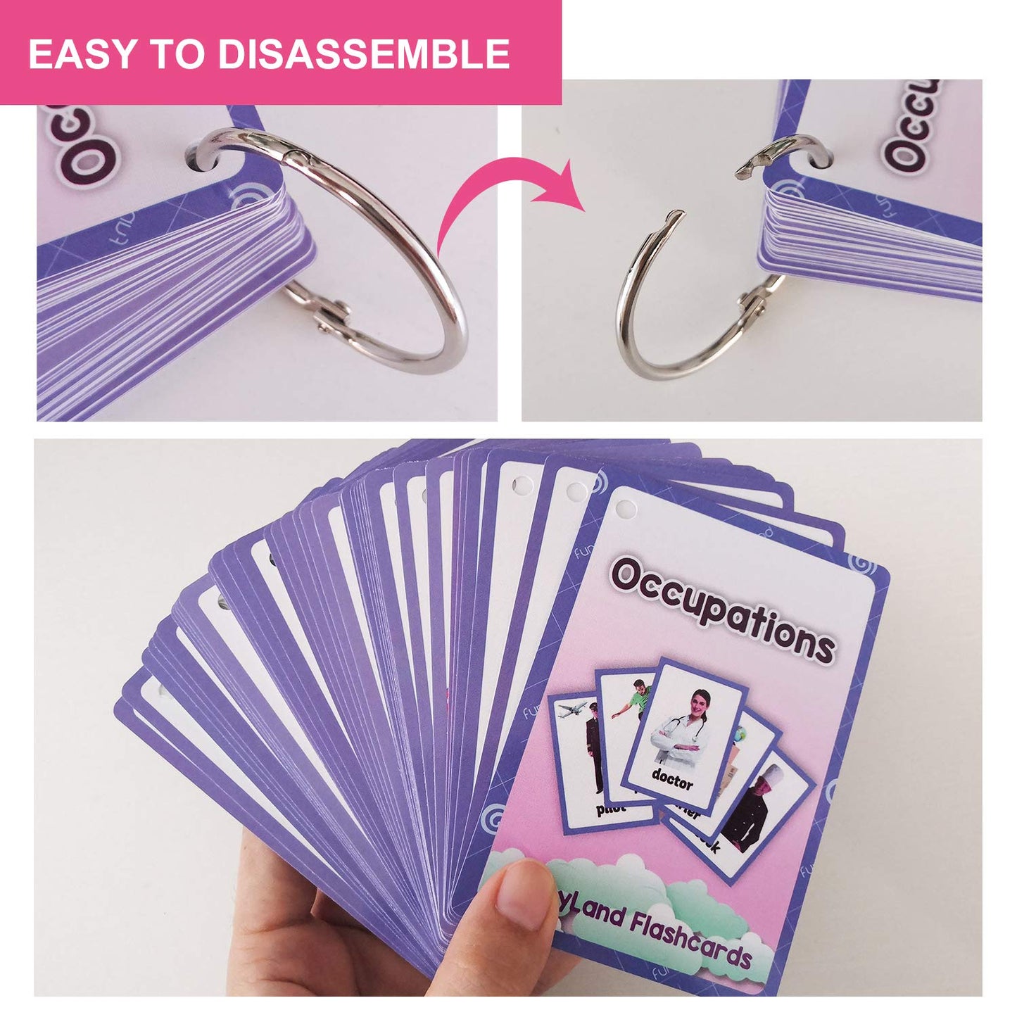 37PCS/Set Occupations Kids Gifts English Flash Cards Pocket Card Educational Learning Baby Toys for Children Pre-Kindergarten