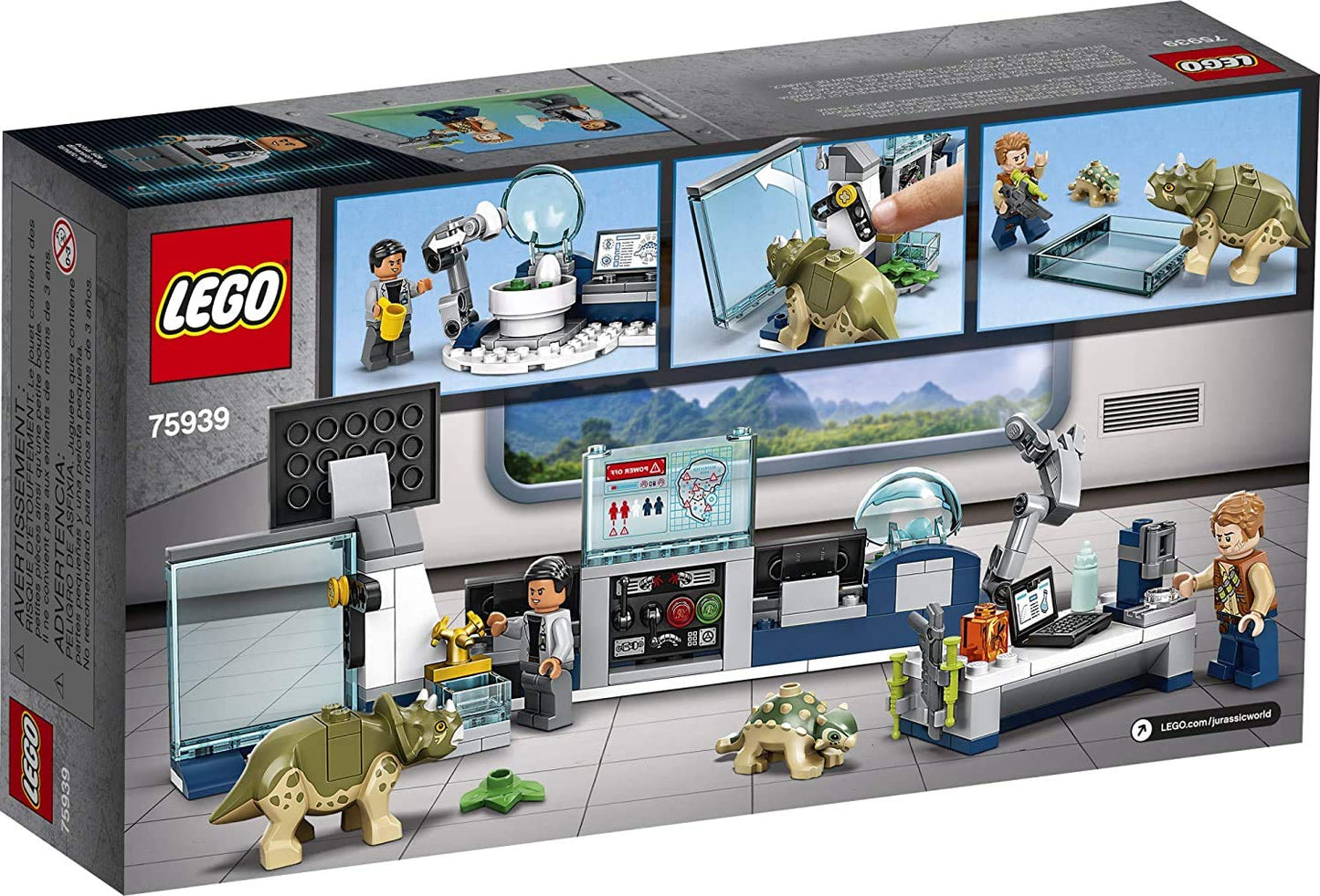 LEGO Jurassic World Dr. Wu's Lab: Baby Dinosaurs Breakout 75939 Fun Dinosaur Toy Building Kit, Featuring Owen Grady, Plus Baby Triceratops