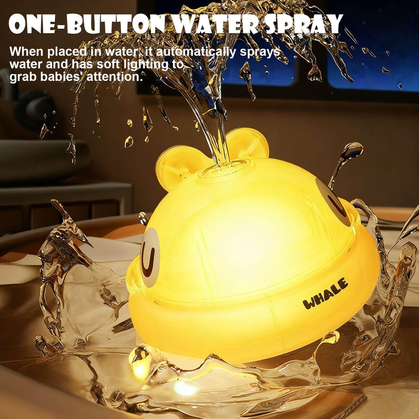 Baby Bath Toys - Toddler Bath Toys for Kids Ages 1-3, Rechargeable Light Up Whale Sprinkler Bathtub Toys, Pool Water Toys for Infant Babies 6-12