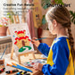 69 Pack Kids Paint Set, Shuttle Art Art Set for Kids with 30 Colors Acrylic Paint, Wood Easel, Canvas, Painting Pad, Brushes, Palette and Smock